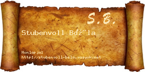 Stubenvoll Béla névjegykártya